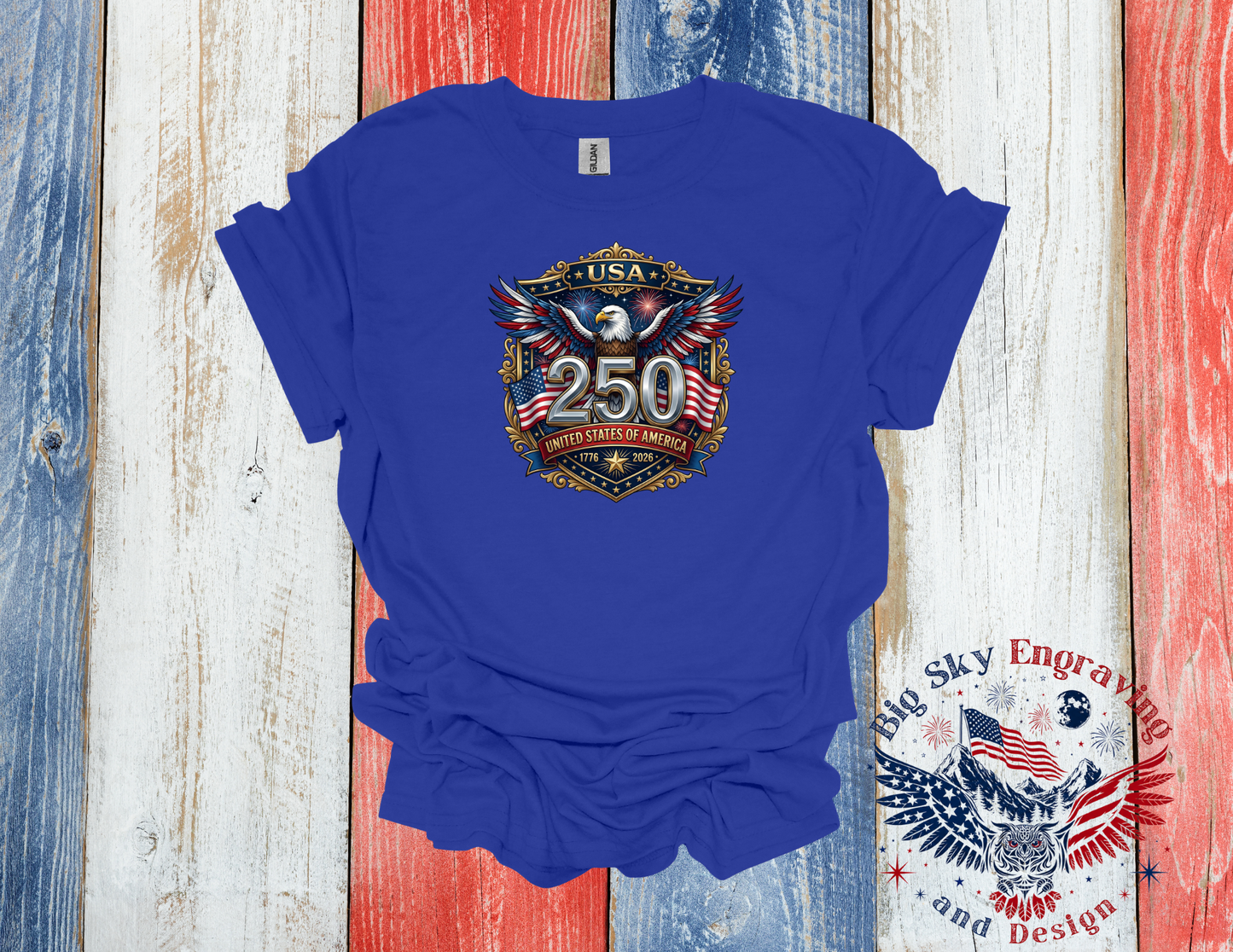 USA 250 Anniversary Eagle – Gildan Softstyle T-Shirt
