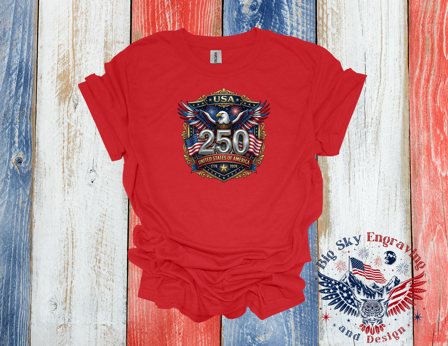 USA 250 Anniversary Eagle – Gildan Softstyle T-Shirt