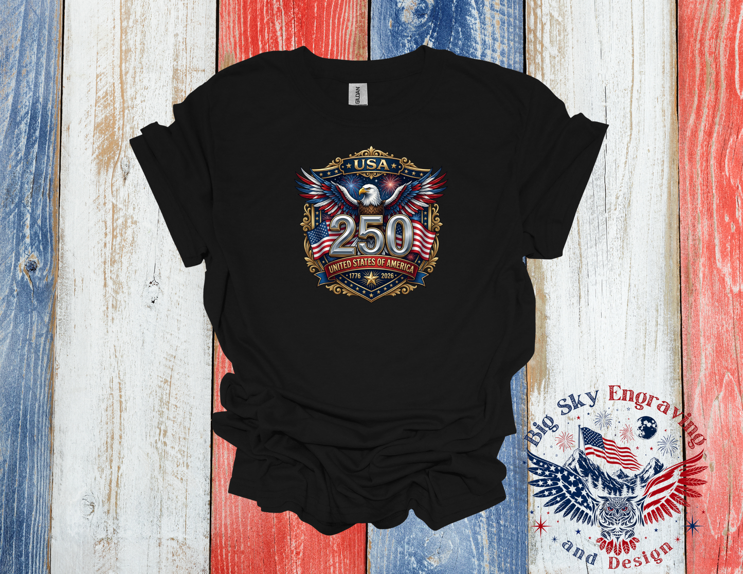 USA 250 Anniversary Eagle – Gildan Softstyle T-Shirt