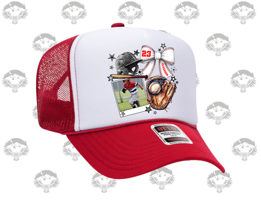 Custom All-Star Baseball Trucker Hat (Add Your Player’s Photo!)