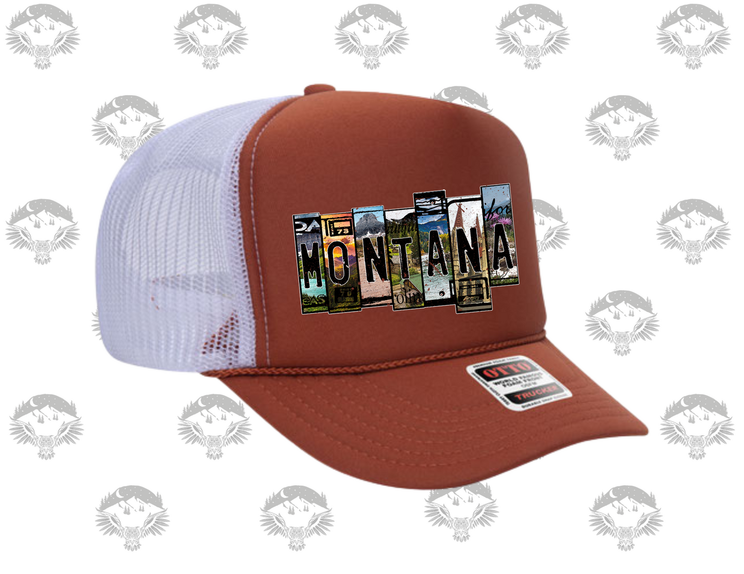Montana Grunge Scenic Lettering Trucker Cap