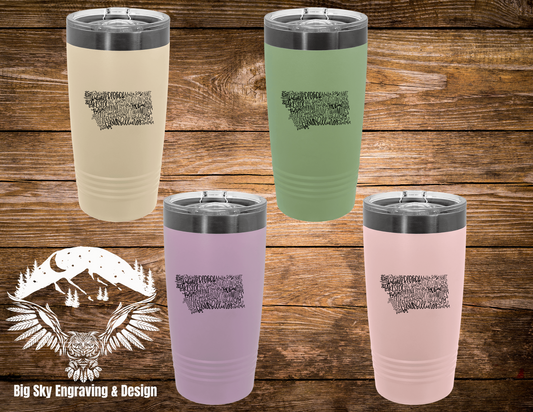 Montana Cities Laser Engraved Tumbler – 20 oz Polar Camel