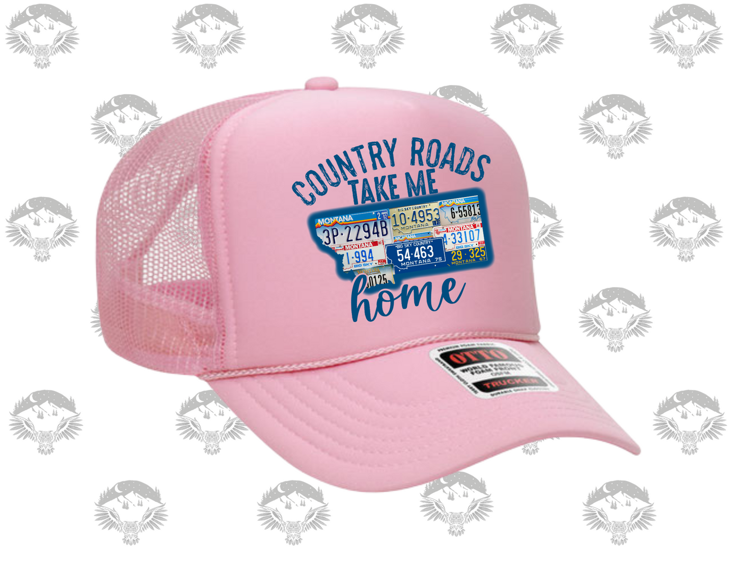 Country Roads Montana License Plate Trucker Hat
