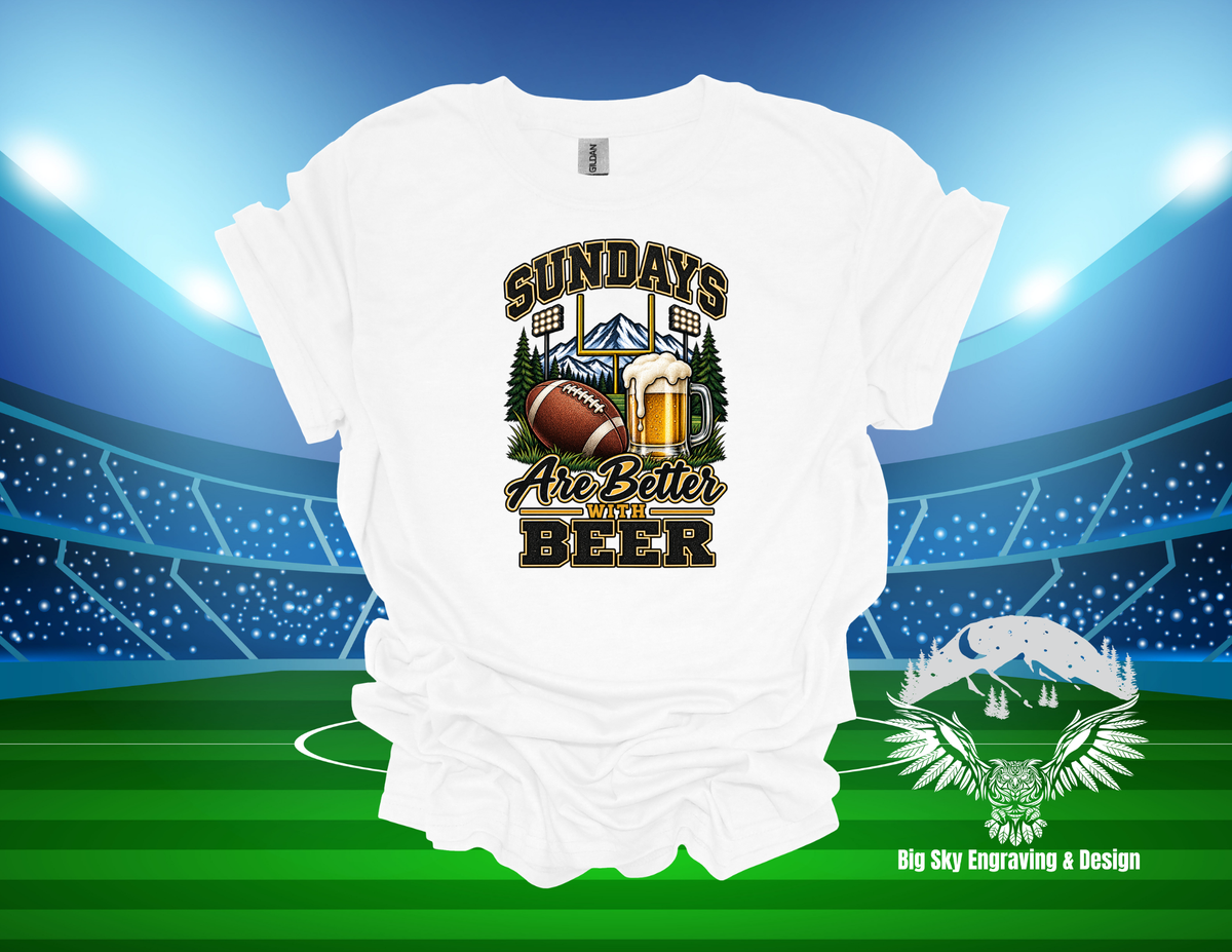 Sundays Are Better With Beer Football Graphic Tee