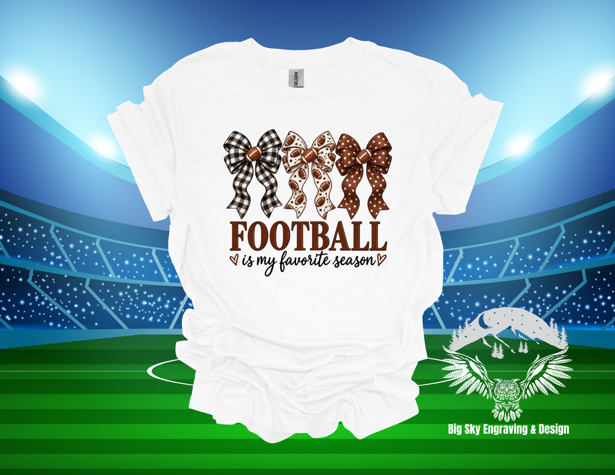 Football Is My Favorite Season Bow T-Shirt