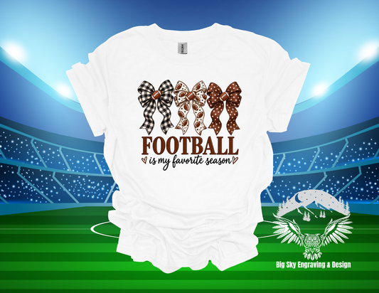 Football Is My Favorite Season Bow T-Shirt