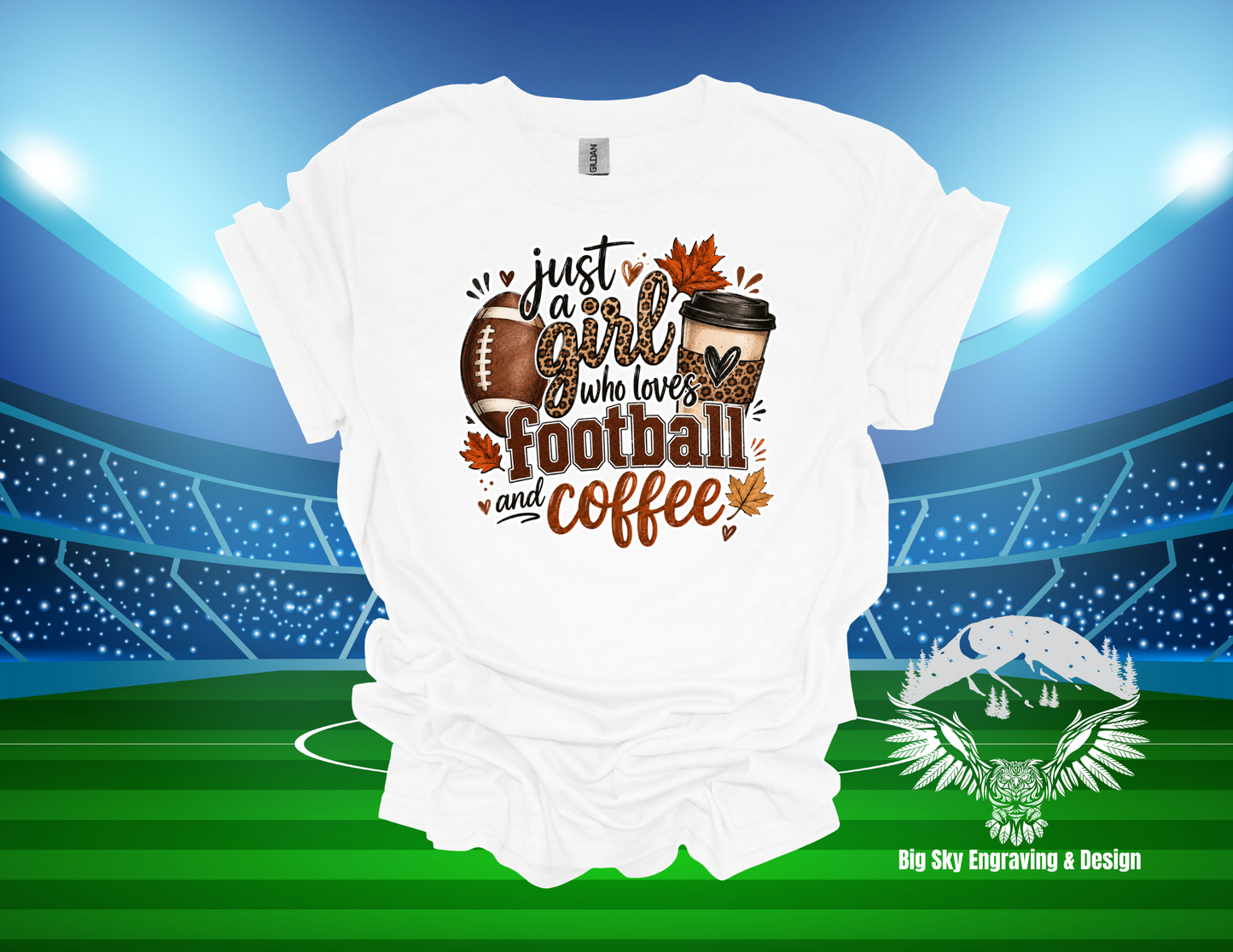 Just a Girl Who Loves Football and Coffee T-Shirt
