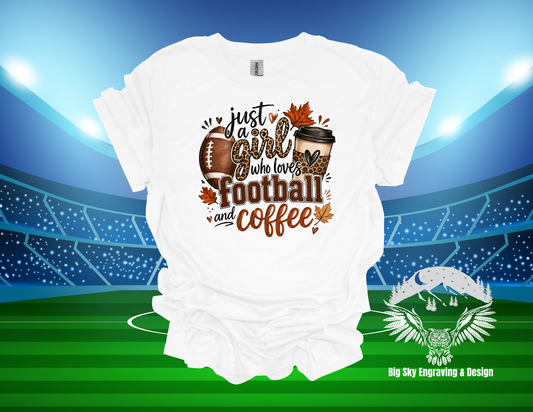 Just a Girl Who Loves Football and Coffee T-Shirt