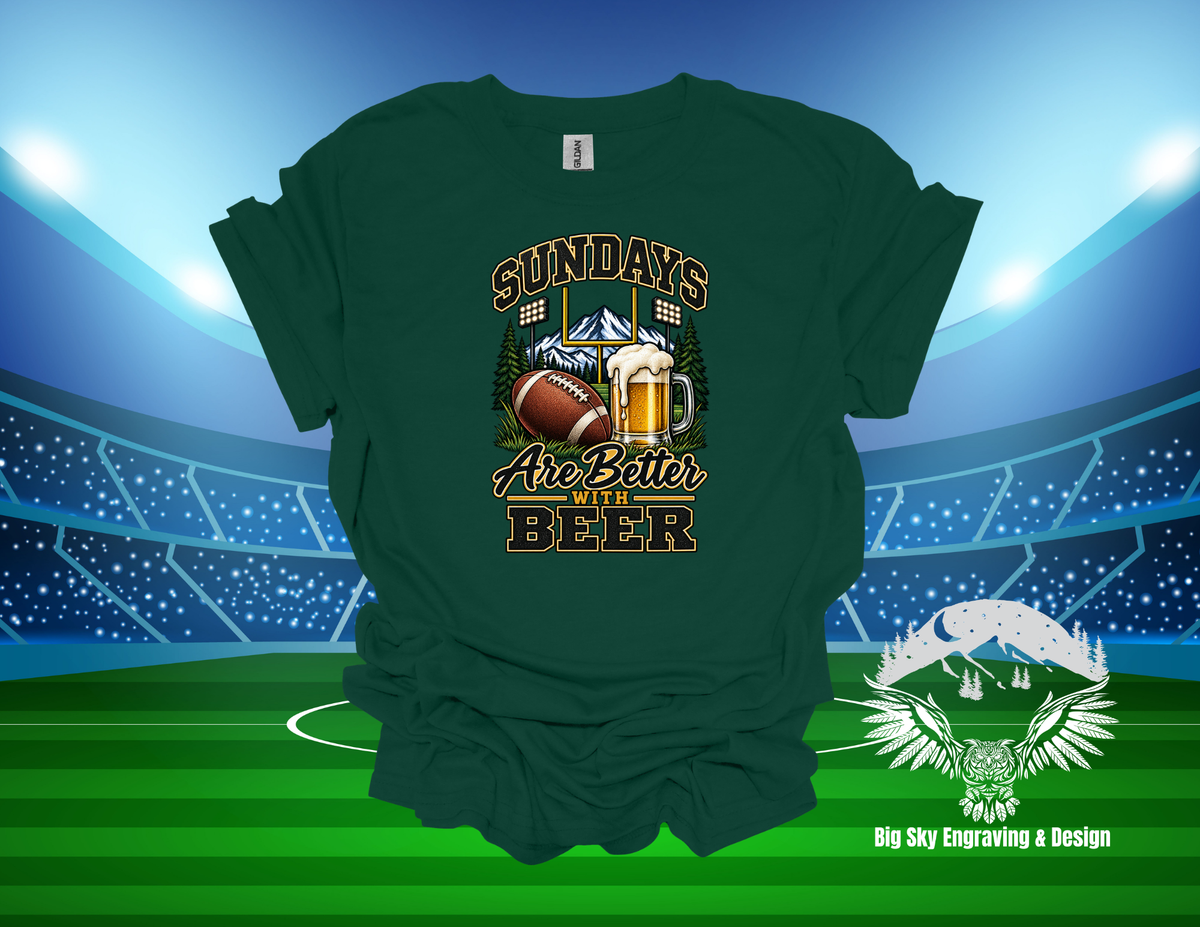 Sundays Are Better With Beer Football Graphic Tee