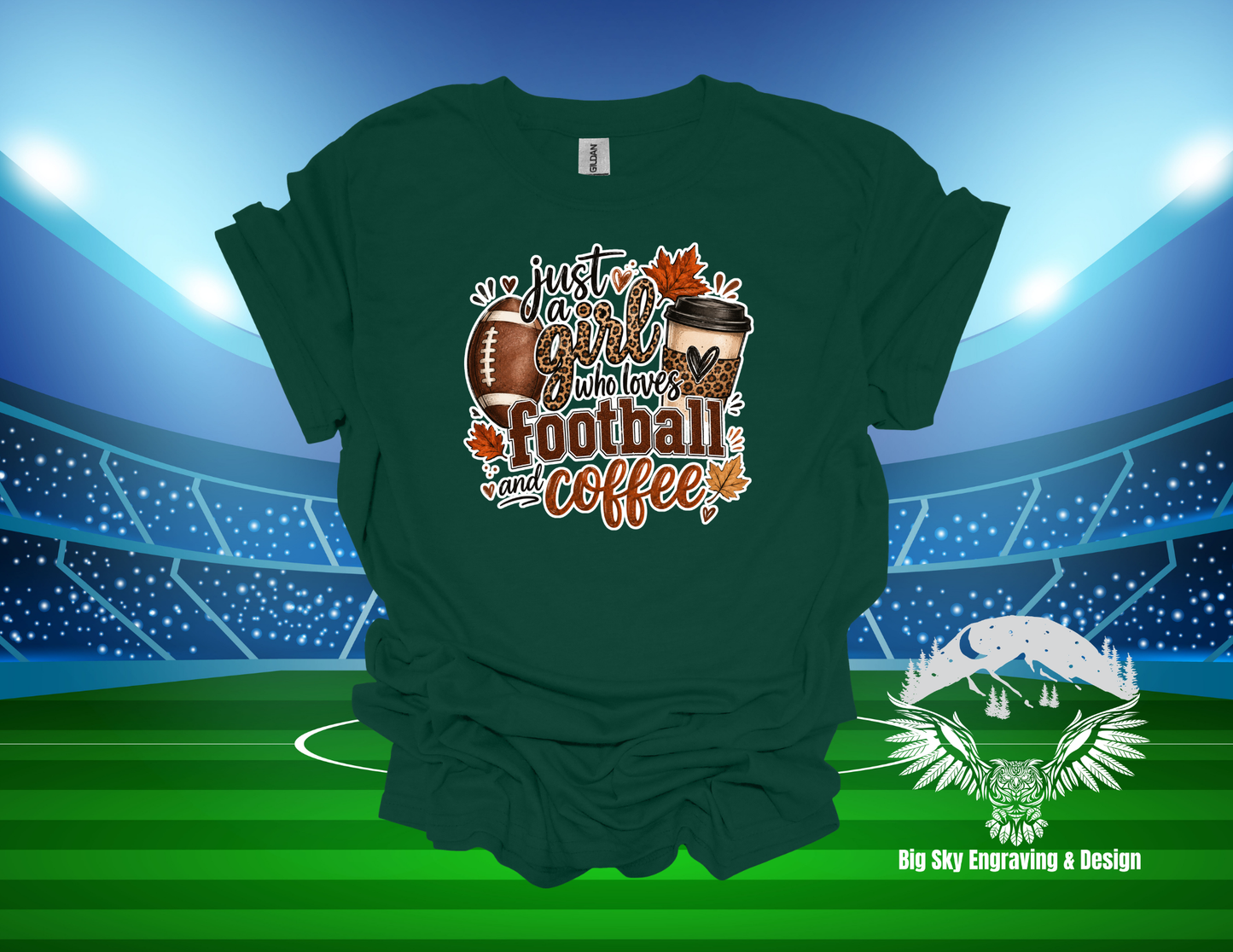 Just a Girl Who Loves Football and Coffee T-Shirt