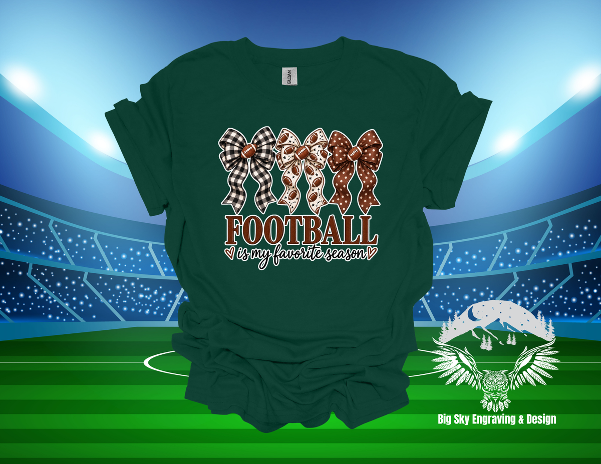 Football Is My Favorite Season Bow T-Shirt