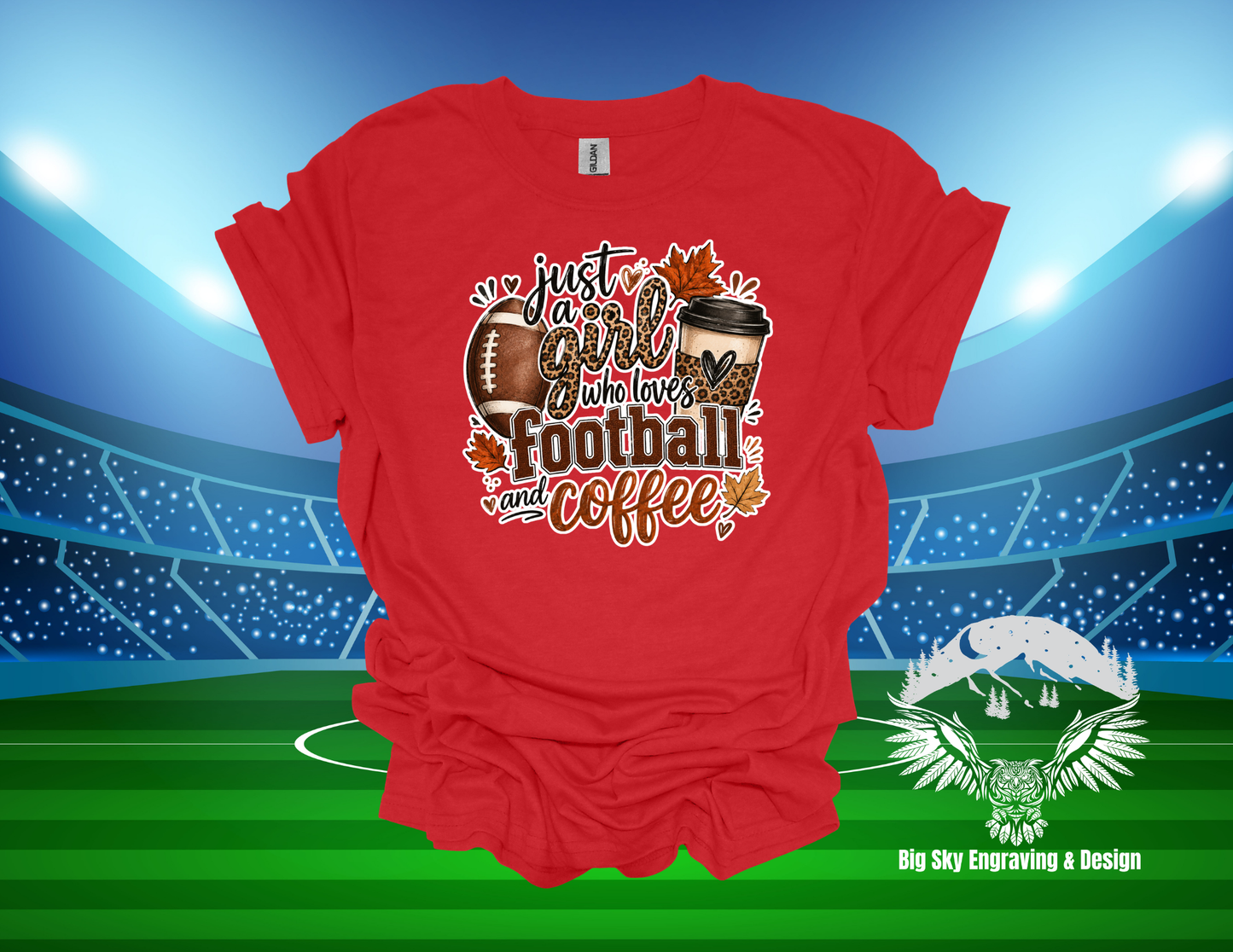 Just a Girl Who Loves Football and Coffee T-Shirt