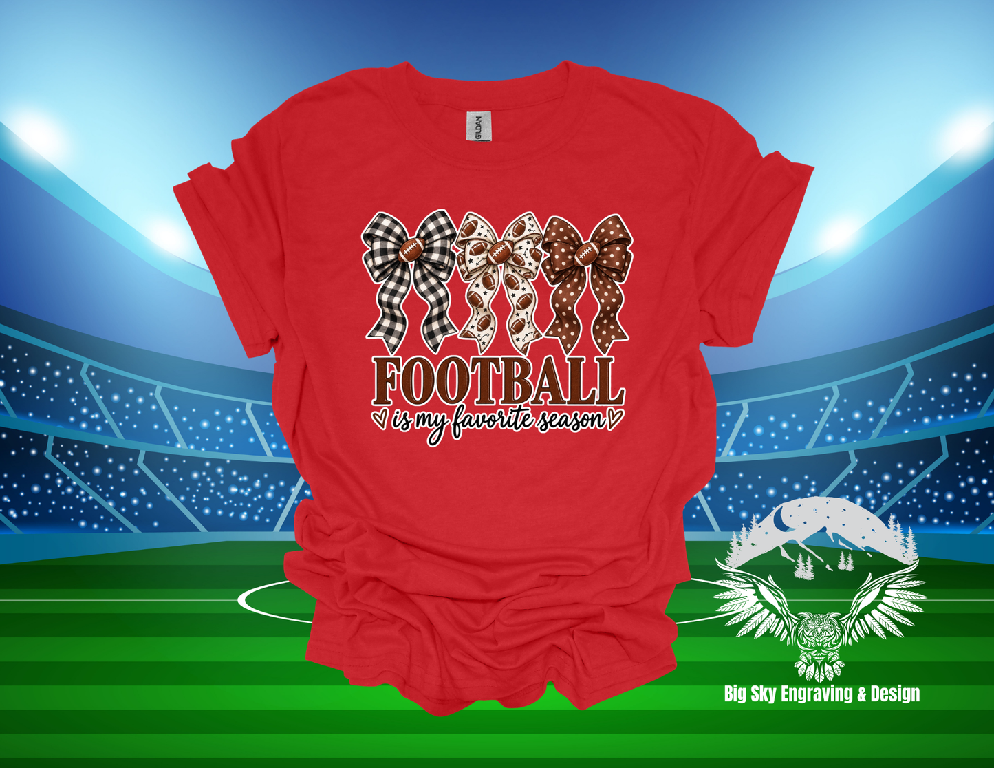 Football Is My Favorite Season Bow T-Shirt