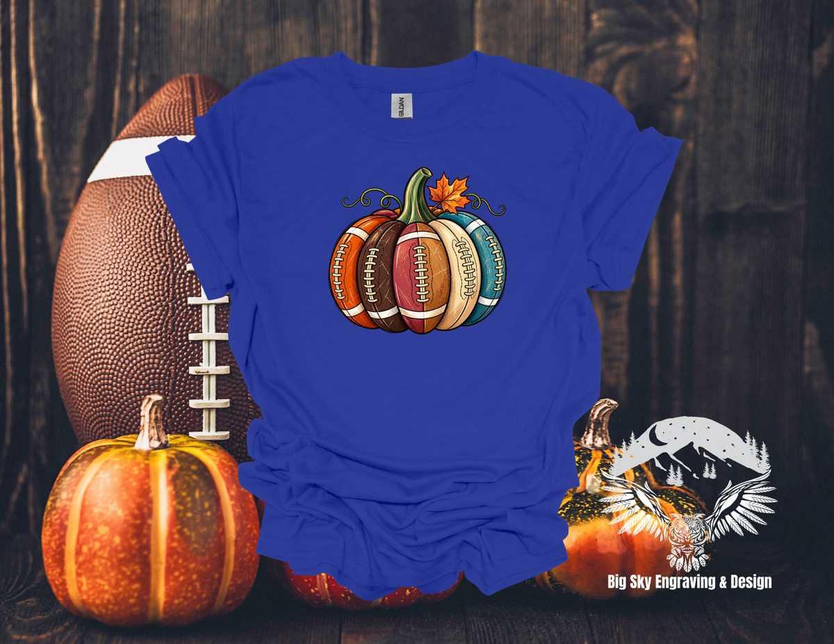 Fall Football Pumpkin Graphic Tee
