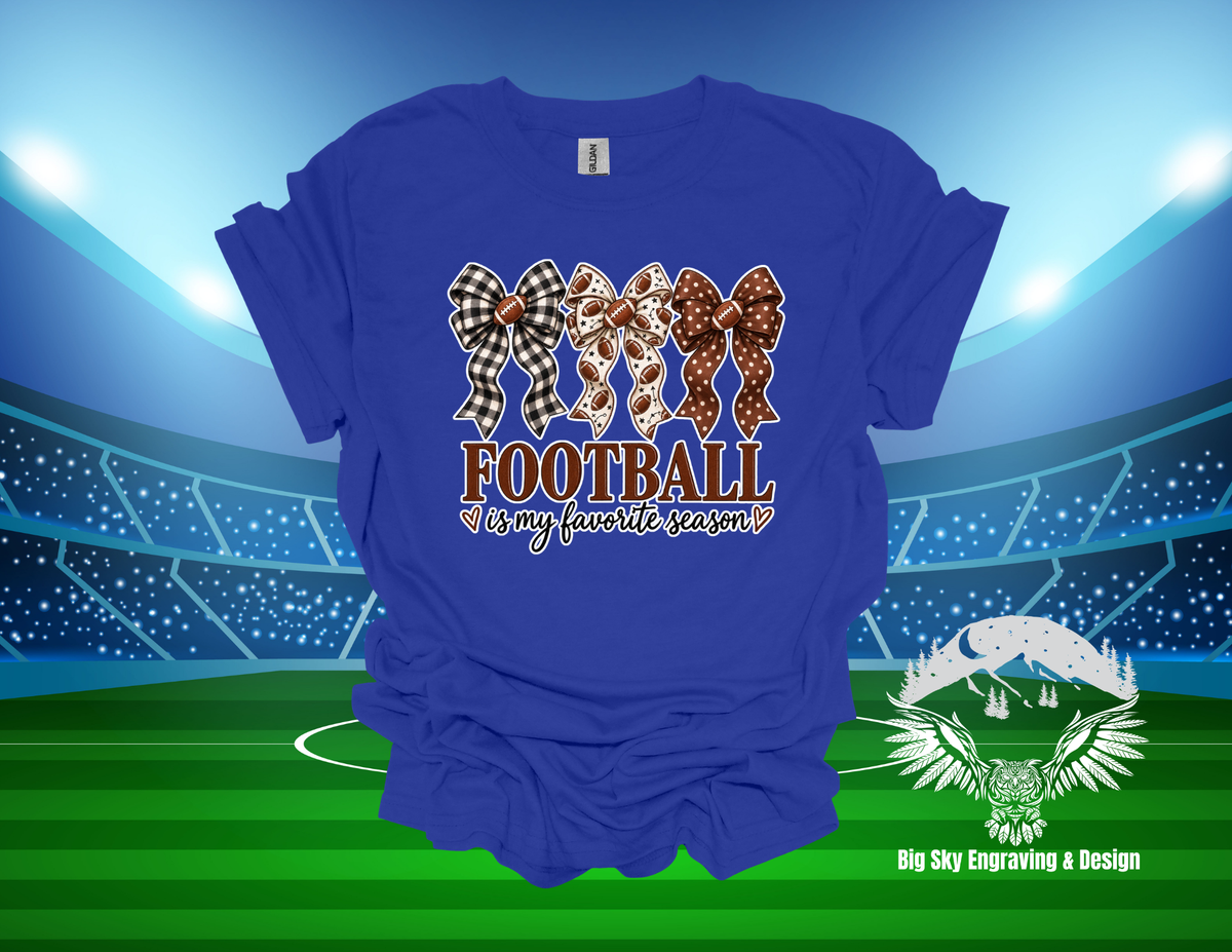 Football Is My Favorite Season Bow T-Shirt
