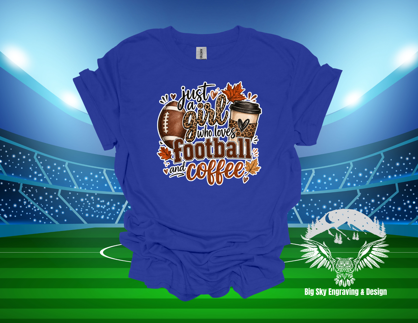 Just a Girl Who Loves Football and Coffee T-Shirt