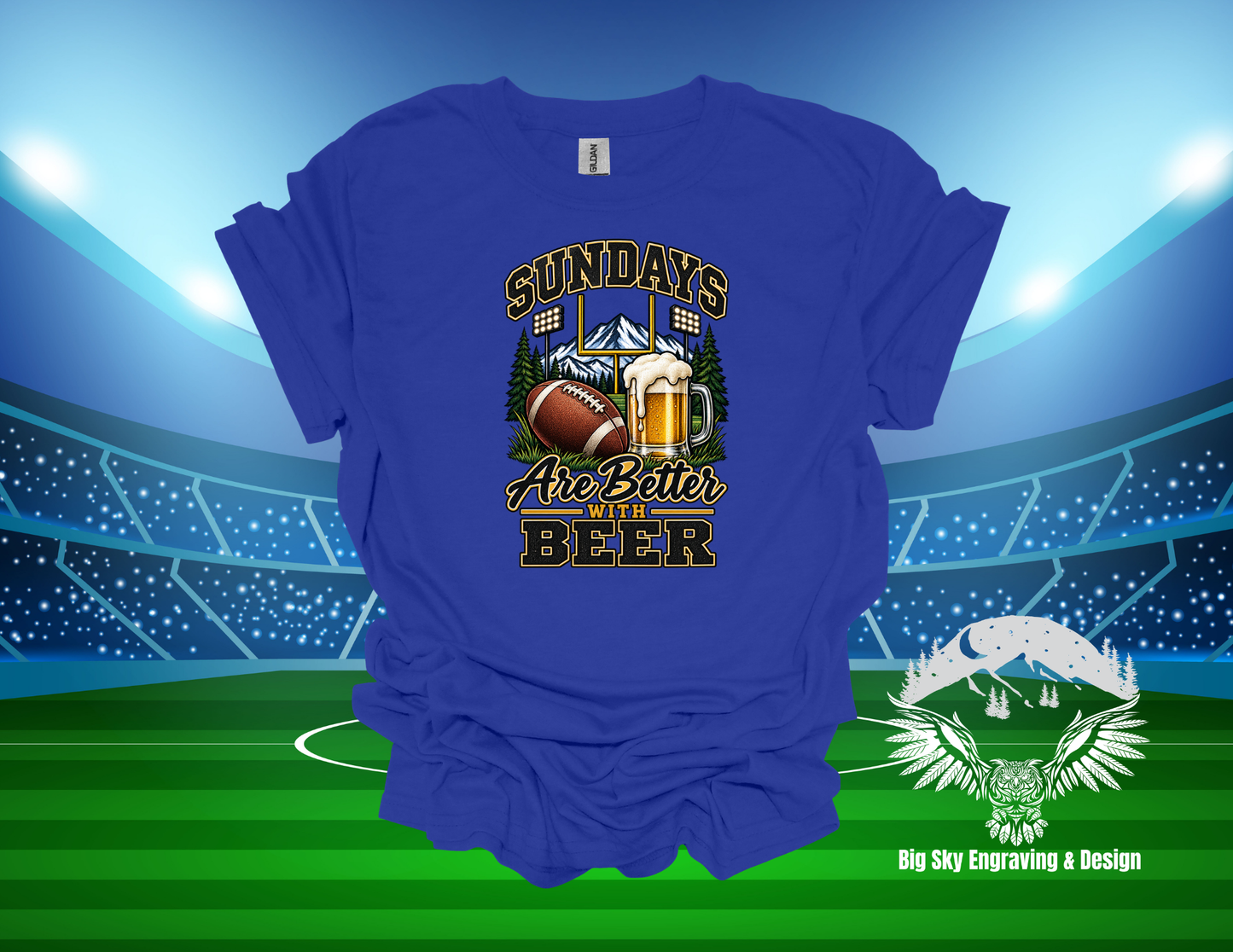 Sundays Are Better With Beer Football Graphic Tee