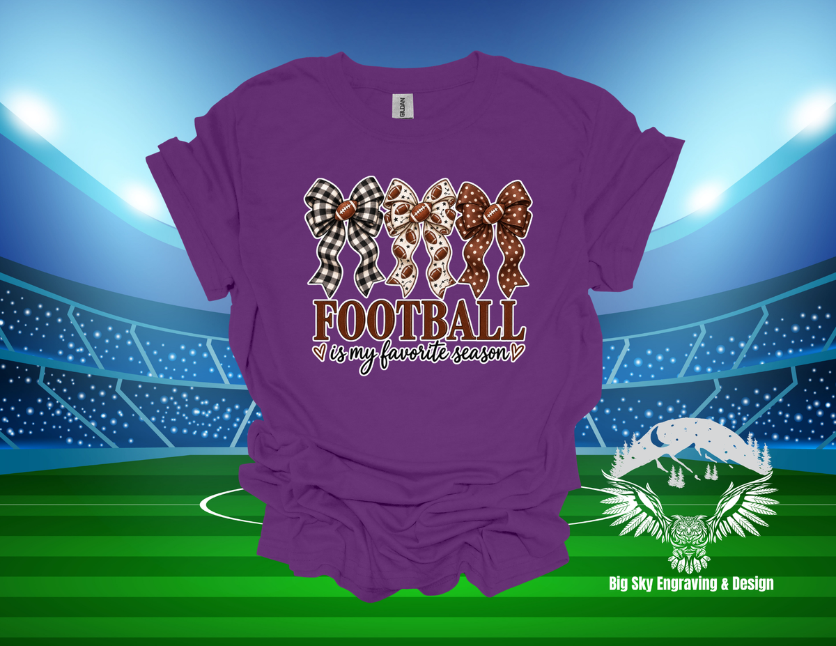 Football Is My Favorite Season Bow T-Shirt
