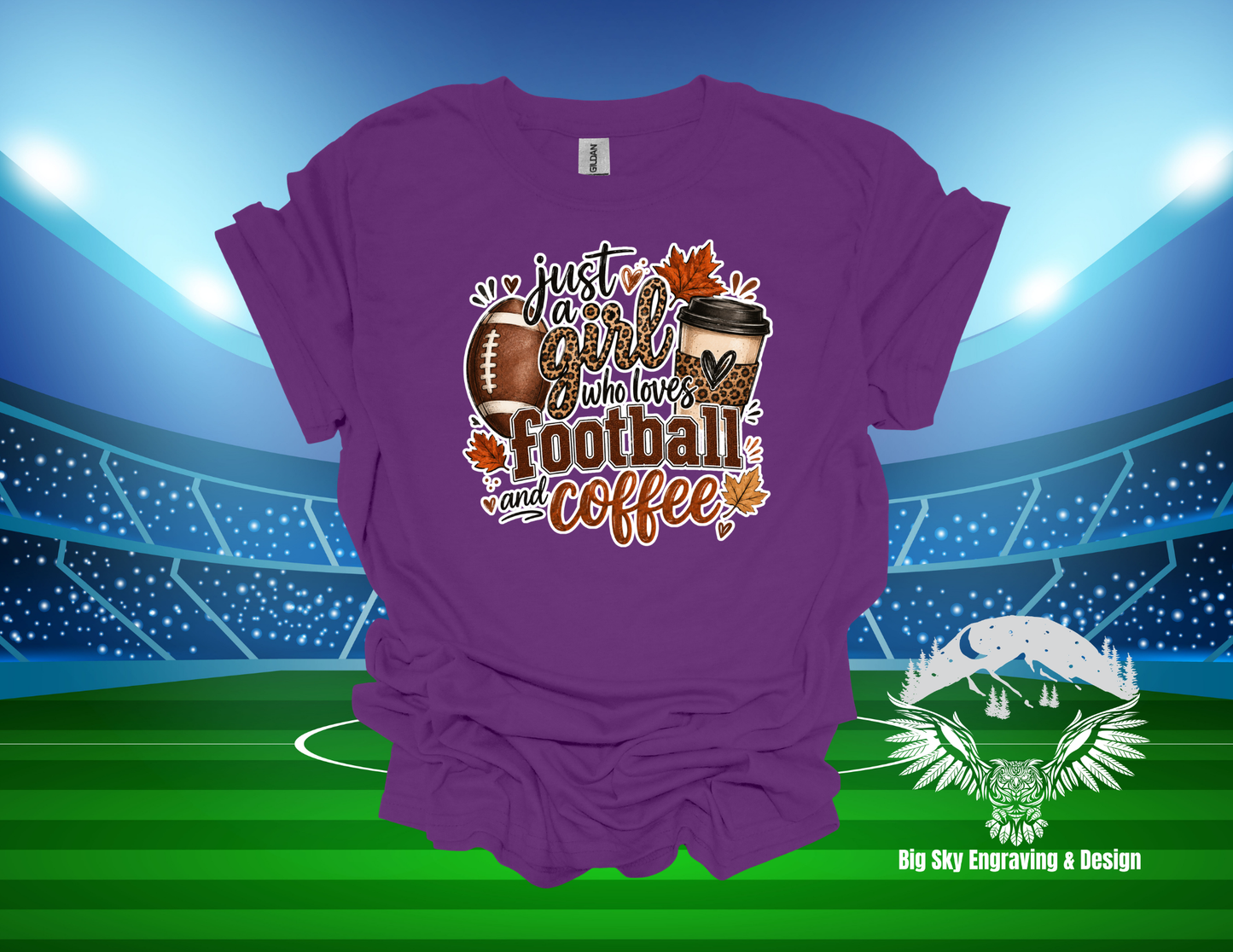 Just a Girl Who Loves Football and Coffee T-Shirt