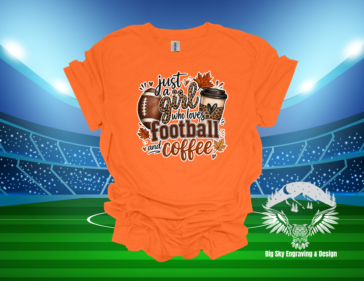 Just a Girl Who Loves Football and Coffee T-Shirt