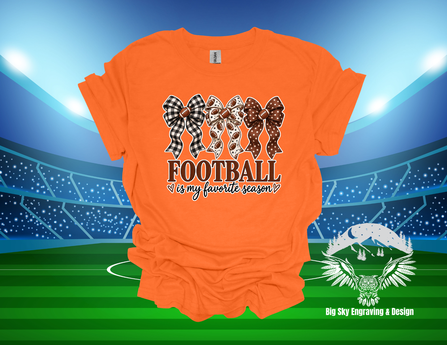 Football Is My Favorite Season Bow T-Shirt