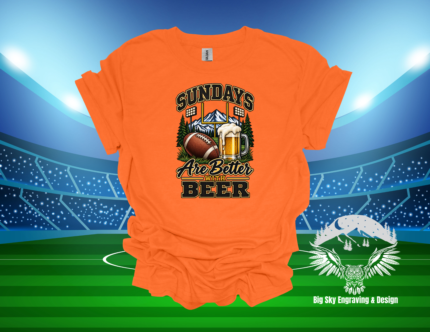 Sundays Are Better With Beer Football Graphic Tee