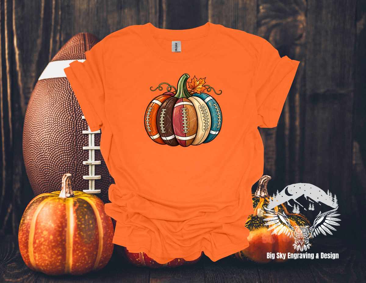 Fall Football Pumpkin Graphic Tee