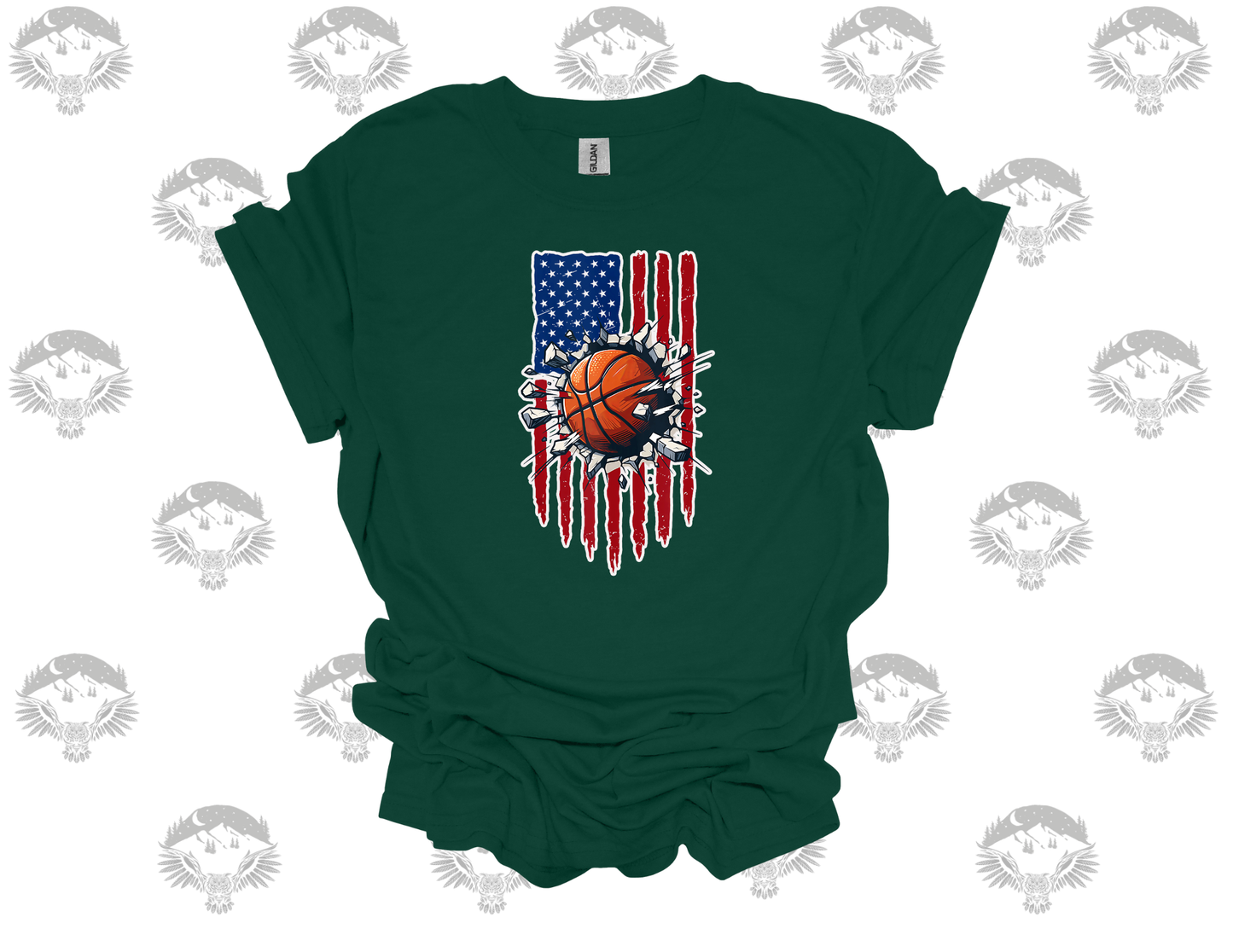 American Flag Basketball Tee