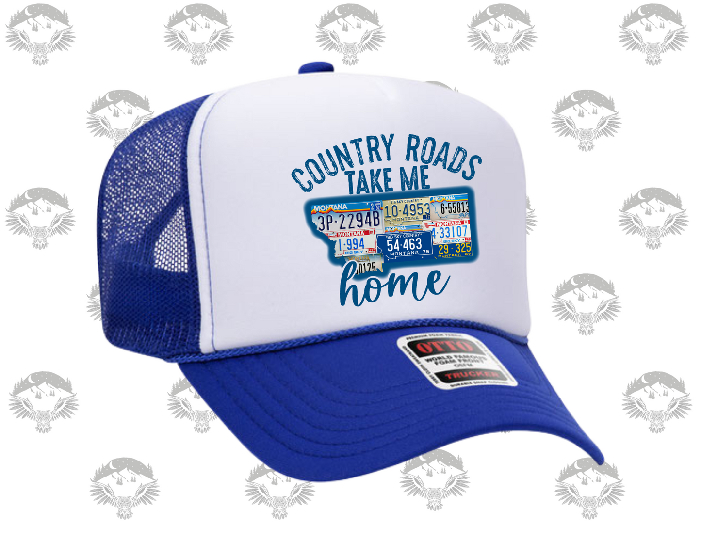 Country Roads Montana License Plate Trucker Hat