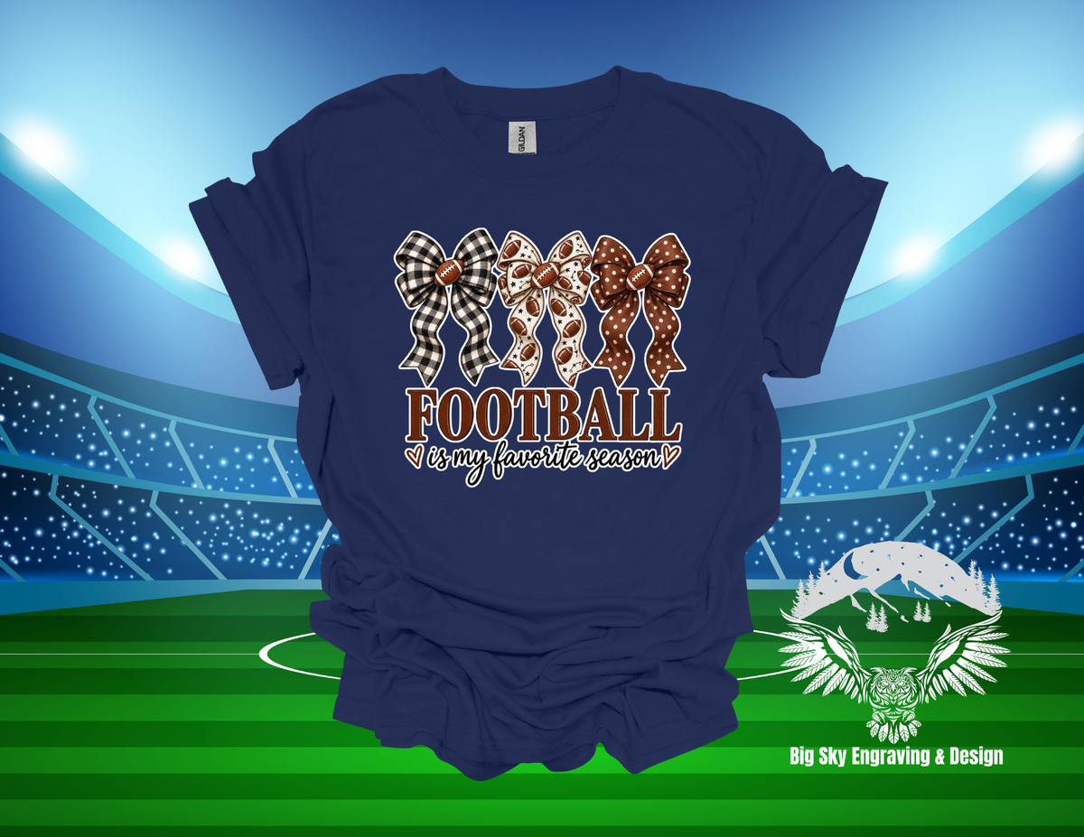 Football Is My Favorite Season Bow T-Shirt