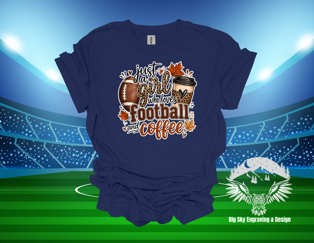 Just a Girl Who Loves Football and Coffee T-Shirt