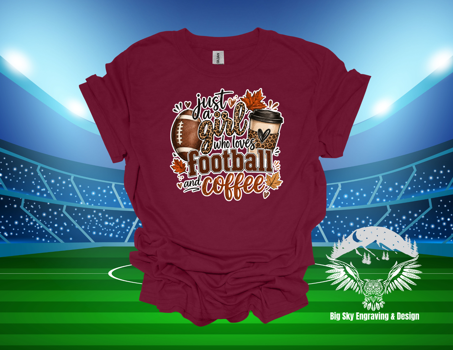 Just a Girl Who Loves Football and Coffee T-Shirt