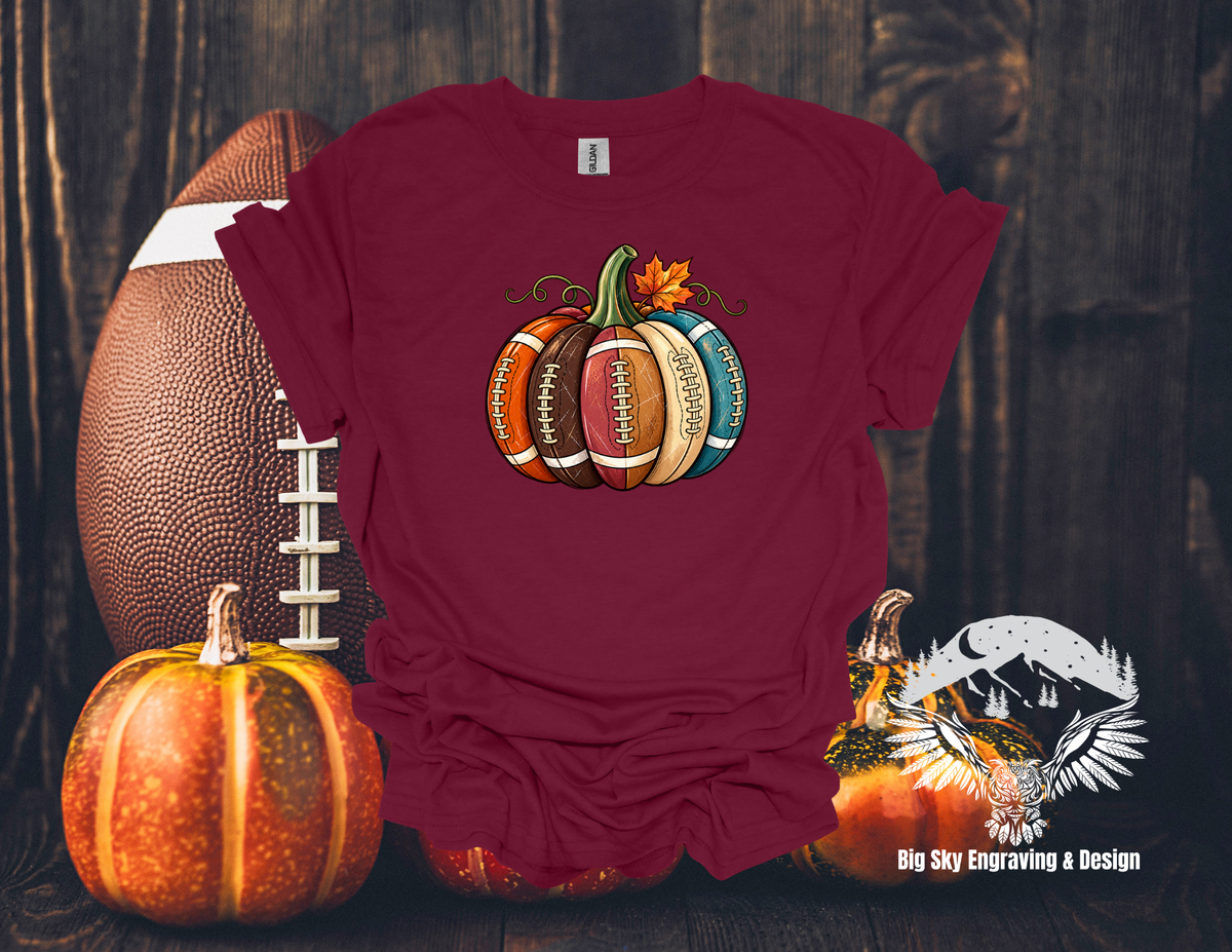Fall Football Pumpkin Graphic Tee