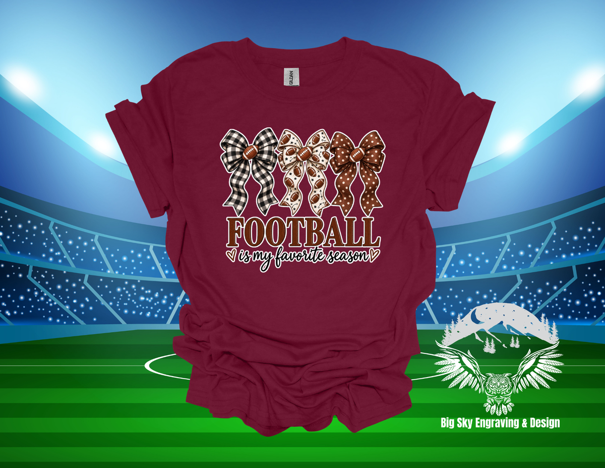 Football Is My Favorite Season Bow T-Shirt