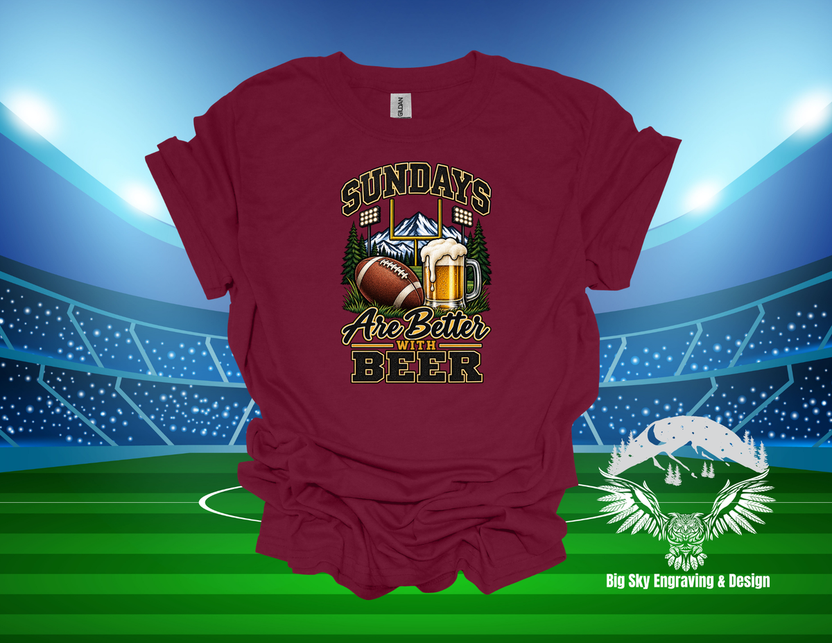 Sundays Are Better With Beer Football Graphic Tee