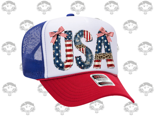 USA Patchwork Pride Trucker Hat – Otto Red, White & Blue Snapback