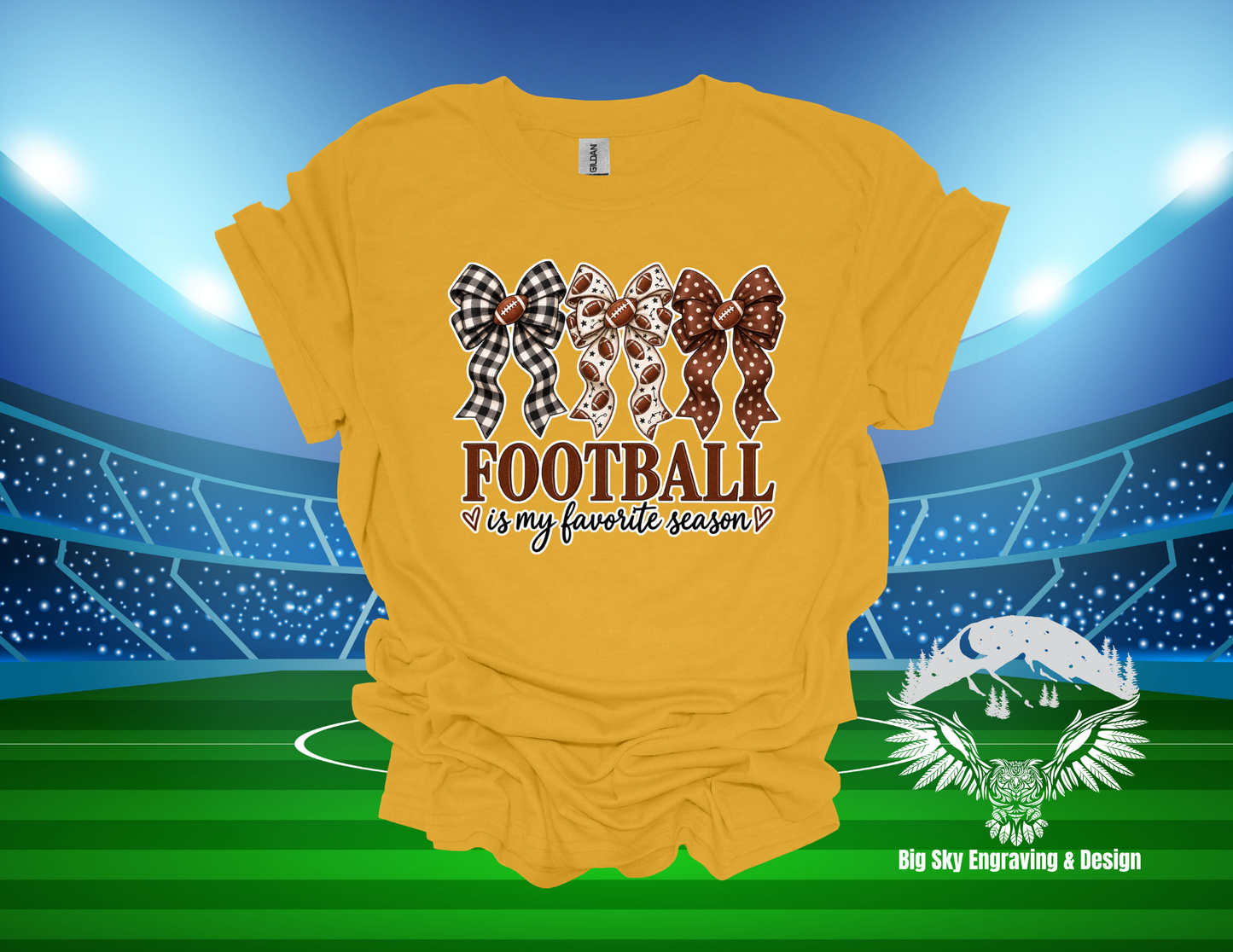Football Is My Favorite Season Bow T-Shirt