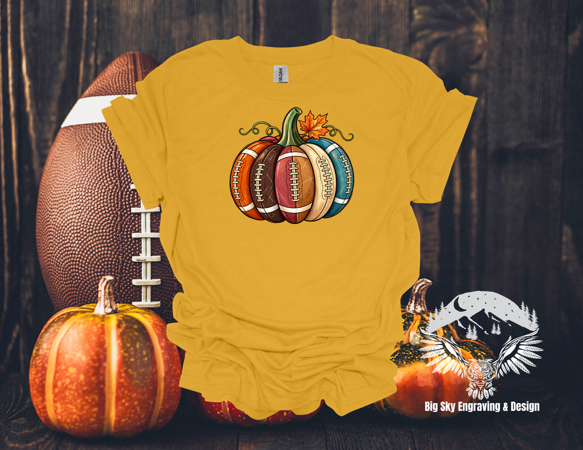 Fall Football Pumpkin Graphic Tee