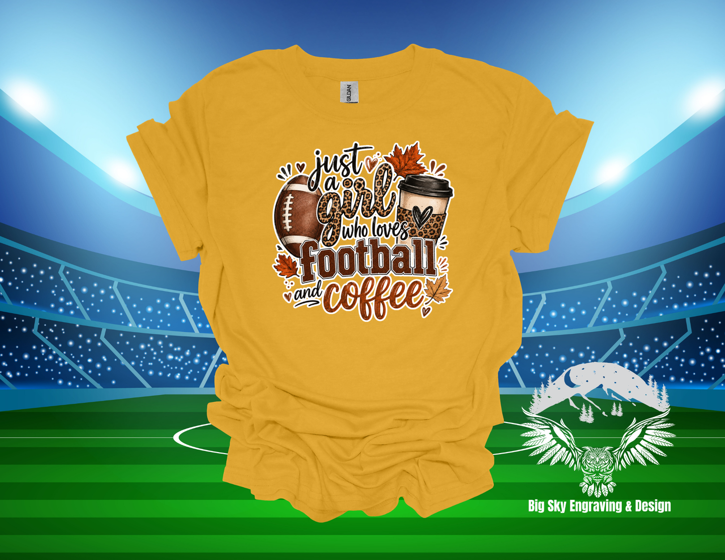 Just a Girl Who Loves Football and Coffee T-Shirt