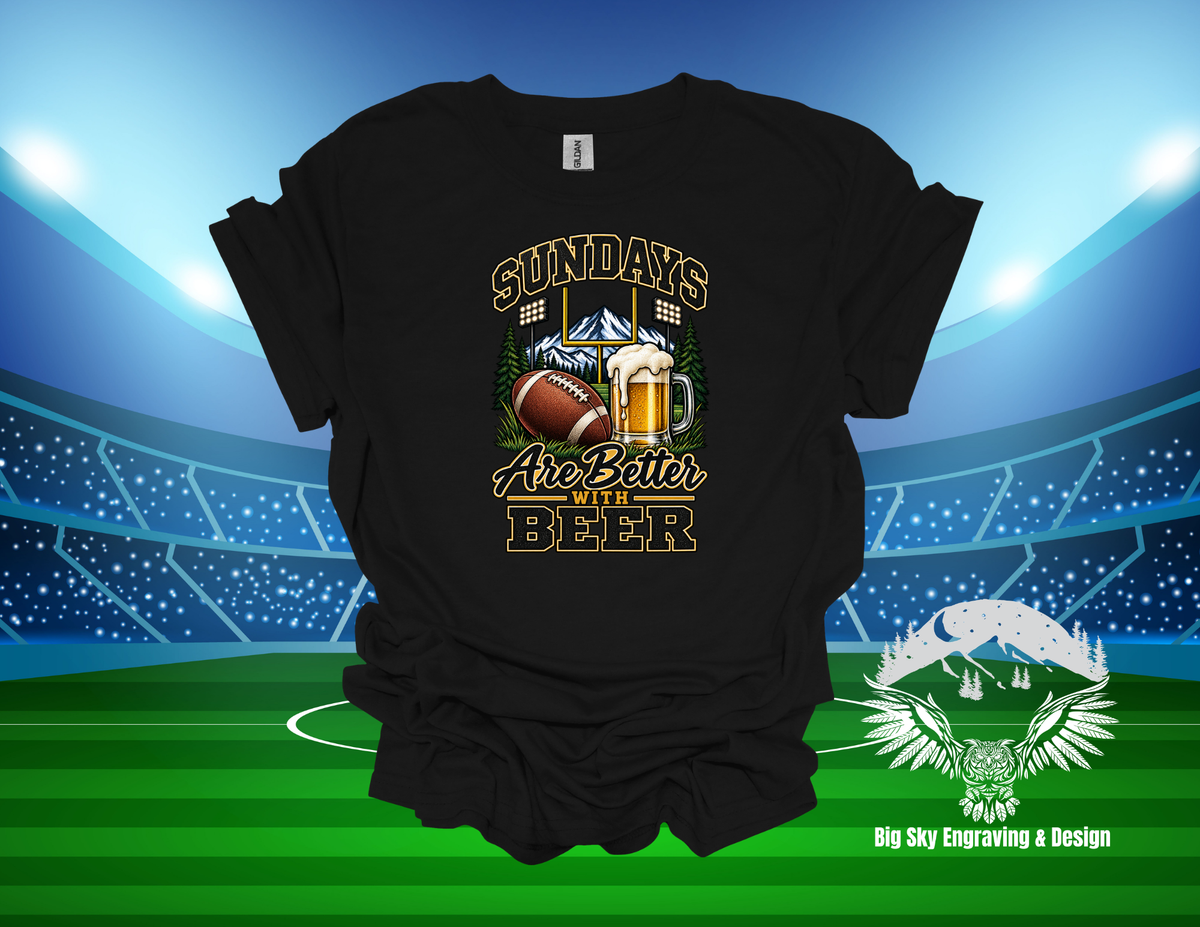 Sundays Are Better With Beer Football Graphic Tee