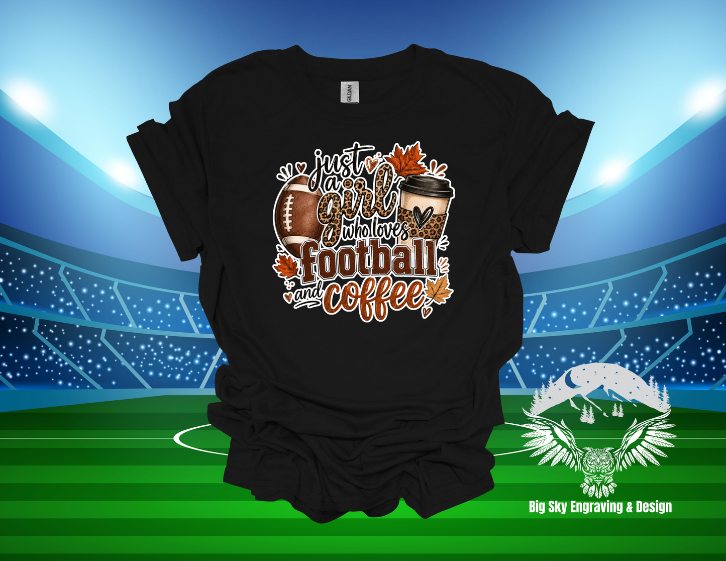Just a Girl Who Loves Football and Coffee T-Shirt