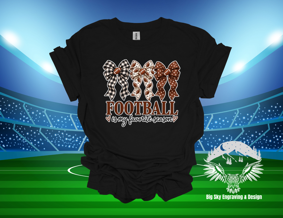 Football Is My Favorite Season Bow T-Shirt