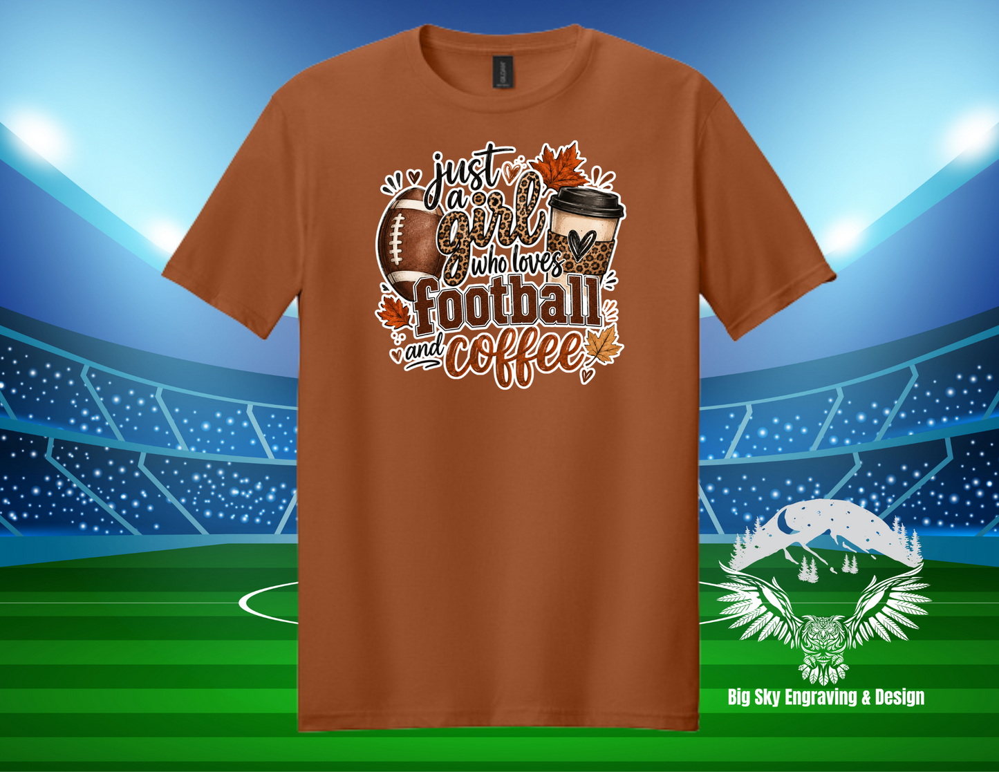 Just a Girl Who Loves Football and Coffee T-Shirt