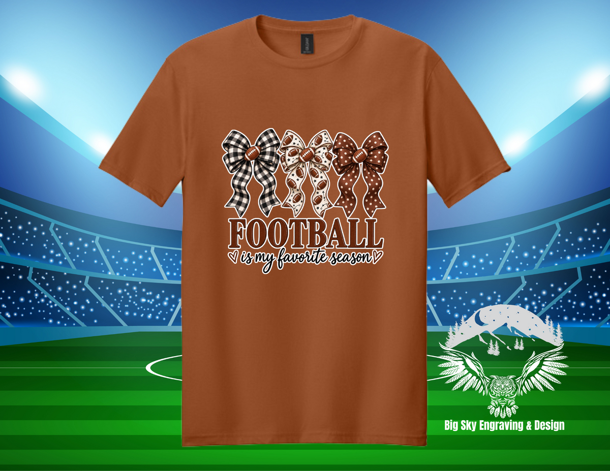 Football Is My Favorite Season Bow T-Shirt