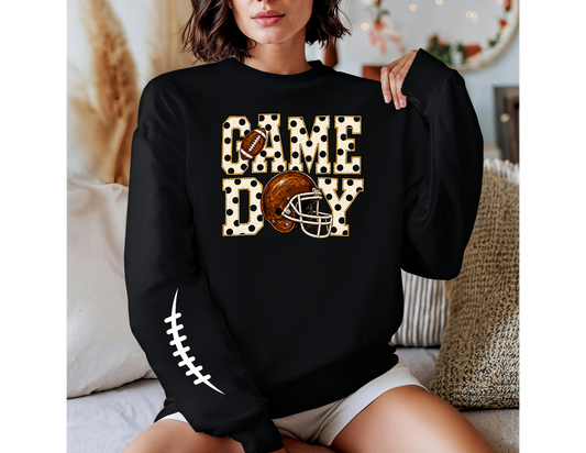 Game Day Polka Dot Football Crewneck