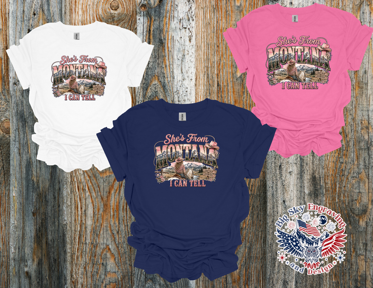 She's From Montana, I Can Tell Cowgirl Tee– Gildan Softstyle T-Shirt