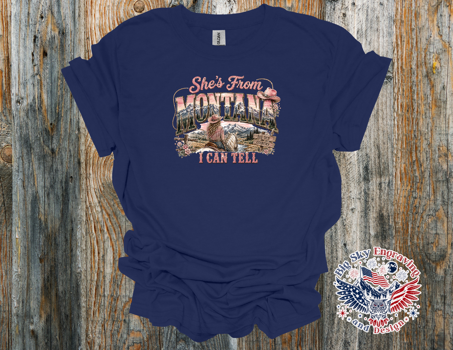 She's From Montana, I Can Tell Cowgirl Tee– Gildan Softstyle T-Shirt