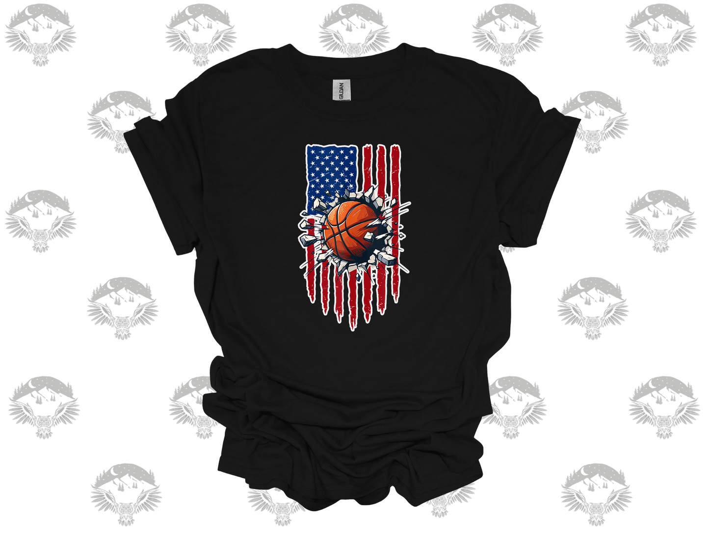 American Flag Basketball Tee