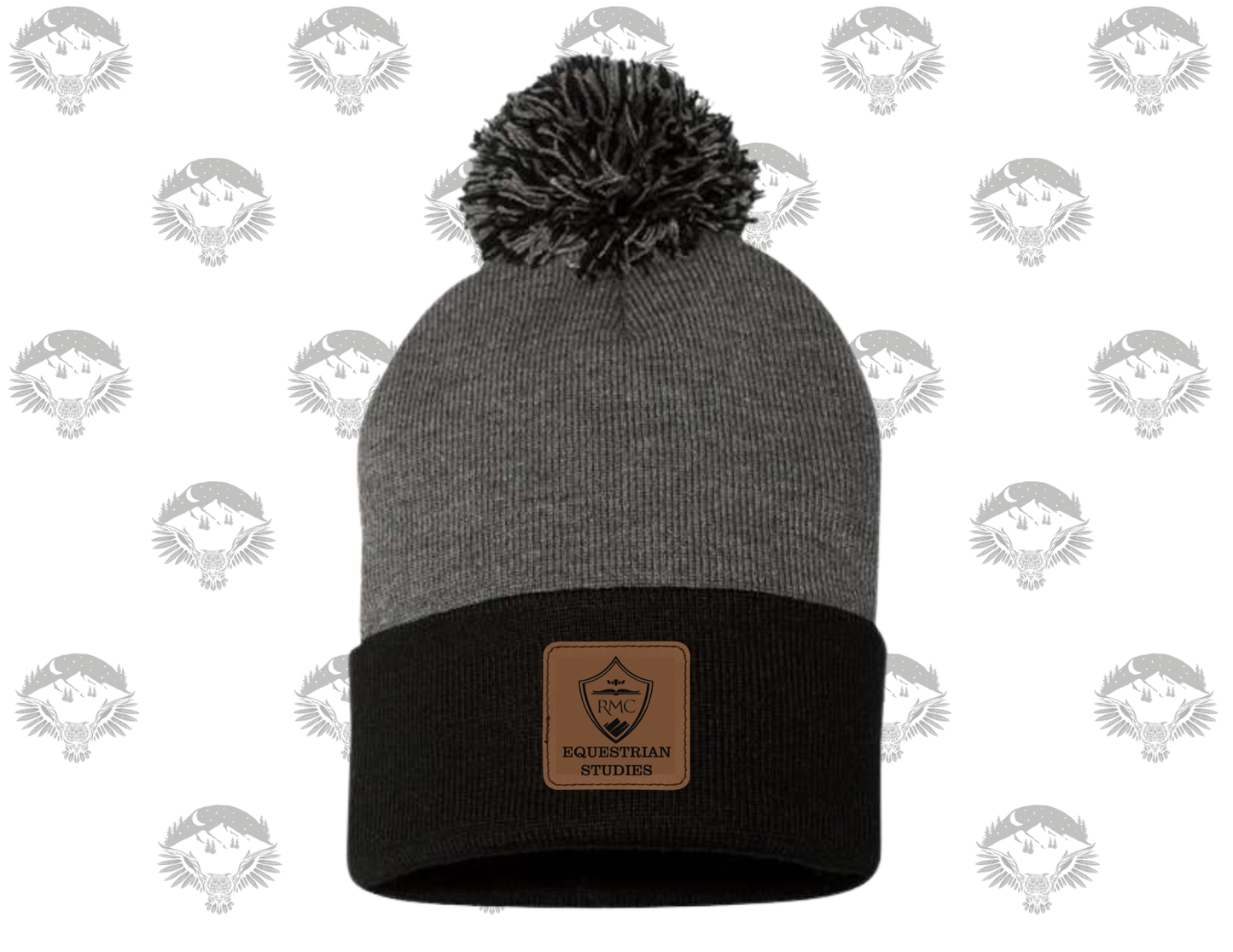 12" Pom-Pom Cuffed Beanie – Rocky Equestrian Logo