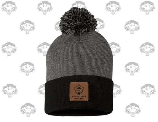 12" Pom-Pom Cuffed Beanie – Rocky Equestrian Logo